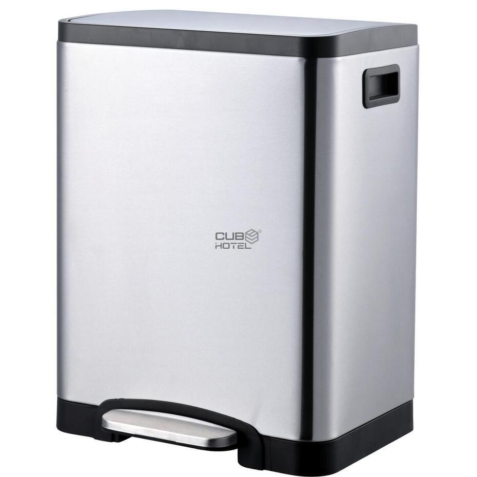 Cubo con Pedal y 2 Separadores 30L Acero Inoxidable Cepillado